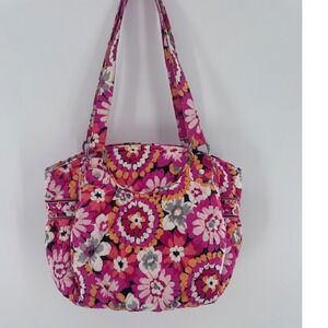 Vera Bradley Glenna Pixie Blooms Shoulder Bag Pink Floral Quilted Tote Purse